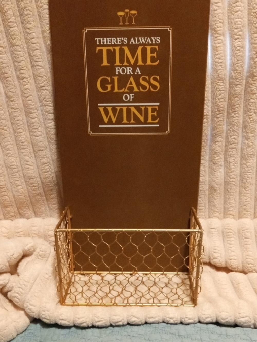 Country Mermaids Gold Wire Mesh Wine Caddy Decorative Holder